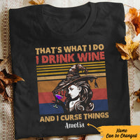 Personalized Wine Witch I Drink Wine And I Curse Things Halloween T Shirt JL252 26O57 thumb 1