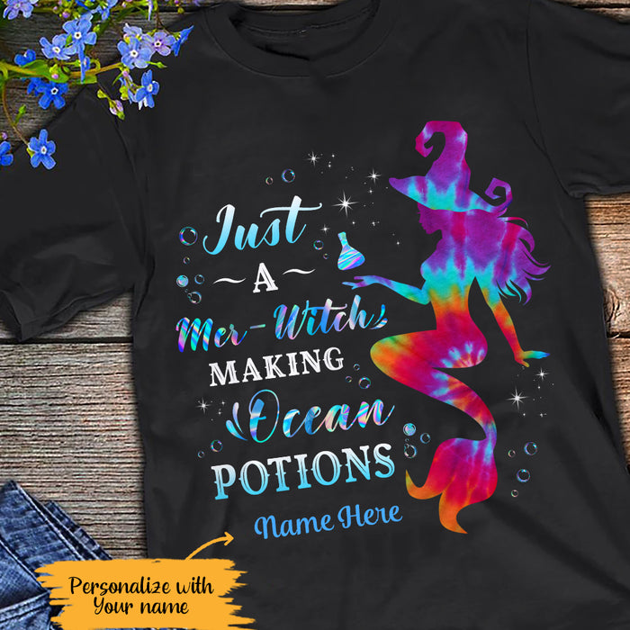 Personalized Mermaid Witch Halloween Ocean Potions T Shirt AG262 67O65 1