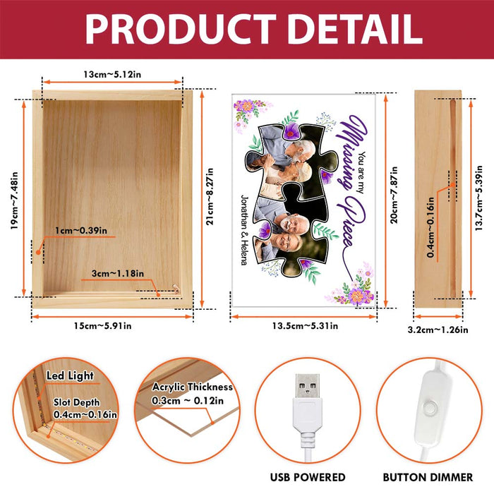 Personalized Couple Gift My Missing Piece Picture Frame Light Box 31412 1