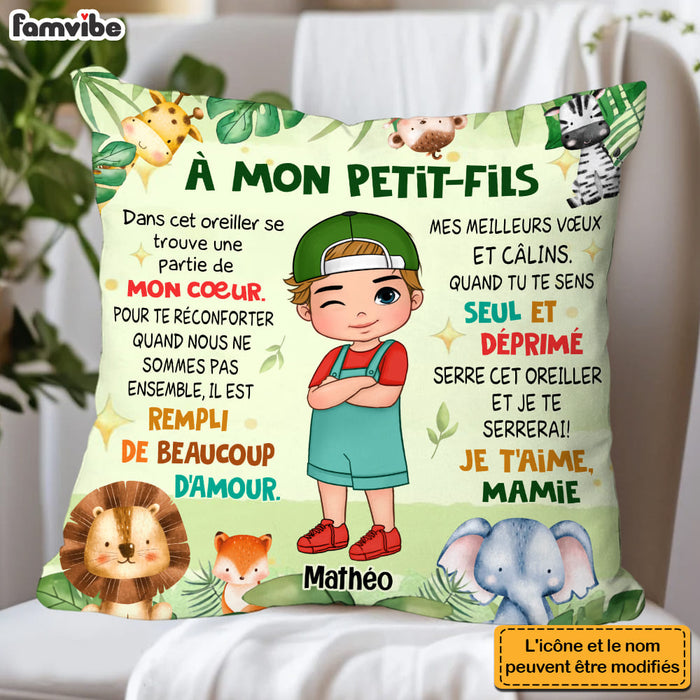 Personalized Gift For Grandson French Woodland Animals Pillow 30787 1