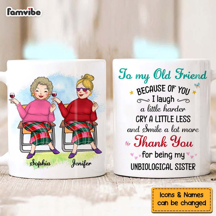 Personalized Gift For Old Friends I Laugh A Little Harder Mug 30240 1