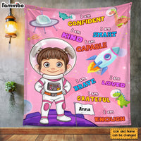 Personalized Gift For Granddaughter I Am Kind Affirmation Astronaut Theme Blanket 30927 thumb 1