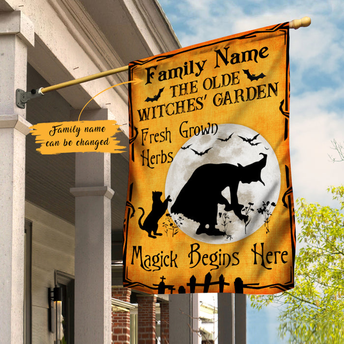 Personalized Halloween Witches' Garden Flag JL202 30O47 1