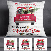 Personalized Dog  Red Truck Christmas The Most Wonderful Time  Pillow OB22 87O34 thumb 1
