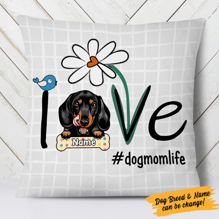 Personalized Dog Mom Life Pillow JR254 67O58 (Insert Included) 1