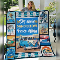 Sea Sky Above Sand Below Peace Within Fleece Blanket JN271 30O36 thumb 1