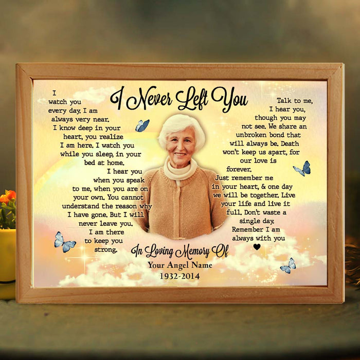 Personalized Memorial Gifts For Loss Of Loved One I Never Left You Picture Frame Light Box 31563 1