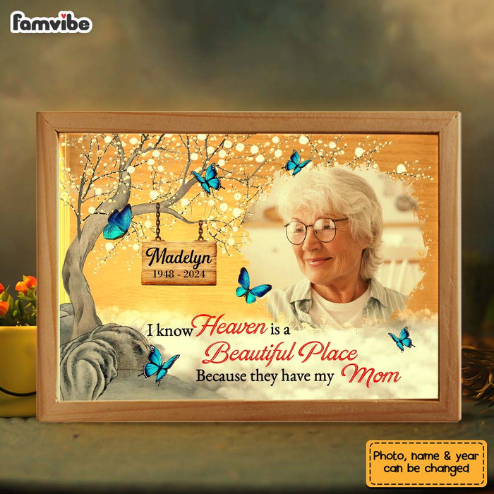 Personalized Memorial Gift I Know Heaven Is A Beautiful Place Picture Frame Light Box 31643 1