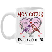 Personalized Couple French Mon Cœur Est Là Où Tu Es Mug 31034 thumb 1