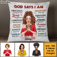 Personalized God Says I Am Girl With Cross Pillow 22701 thumb 1