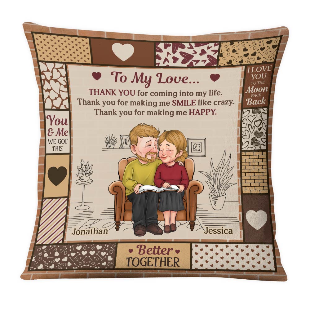 Personalized Gift For Couple Thank You Pillow 30611 Primary Mockup