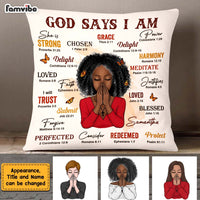 Personalized Daughter Granddaughter Christian Affirmations God Says I Am Pillow 22712 thumb 1