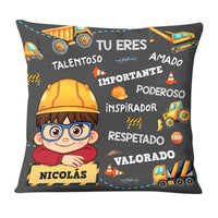 Personalized Gift For Grandson Construction Spanish Pillow 30720 thumb 1