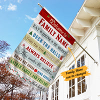 Personalized Christmas Rules Flag NB181 81O58 thumb 1