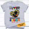 Personalized Love Someone With Autism Mom BWA T Shirt AG33 73O53 1