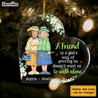 Personalized Christmas Gift For Friend God Never Walk Alone Ornament 30323 thumb 1