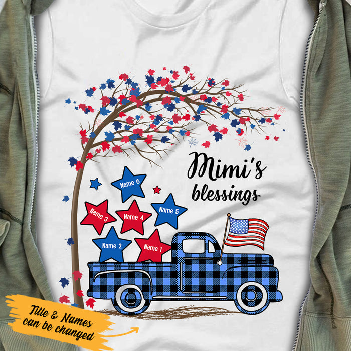 Personalized Patriotic Blessings Mama Grandma T Shirt MY39 65O36 1