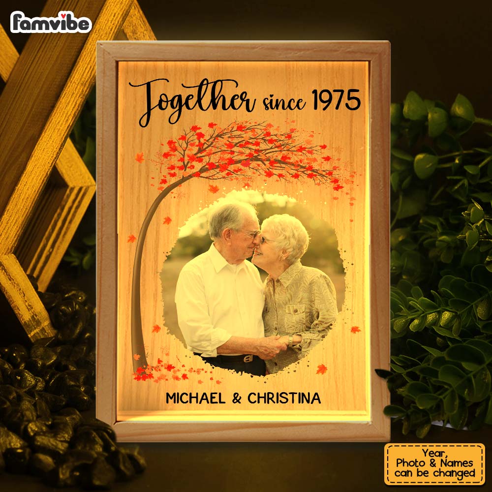 Personalized Couples Gift Upload Photo Together Since Picture Frame Light Box 31304 Primary Mockup