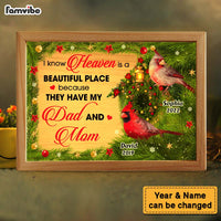 Personalized Gift Heaven Is A Beautiful Place Loss Of Mom Dad Memorial Picture Frame Light Box 31543 thumb 1