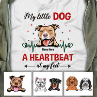 Personalized Dog My Heartbeat At My Feet T Shirt AP54 67O60 thumb 1