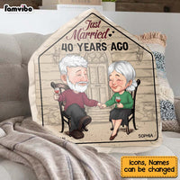 Personalized Anniversary, Loving Gift For Couples Just Married 40 Years Ago Shaped Pillow 30643 thumb 1