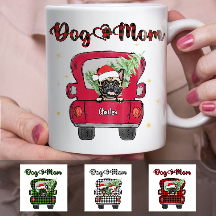 Personalized Dog Mom Christmas Red Truck Mug OB153 30O58 1
