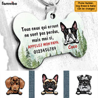 Personalized Dog Lost Chien French Bone Pet Tag AP94 81O58 thumb 1