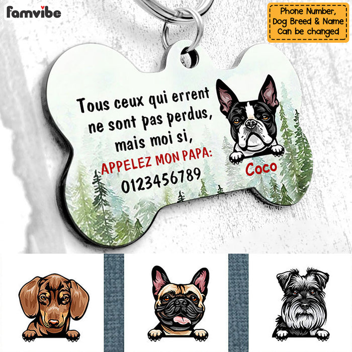 Personalized Dog Lost Chien French Bone Pet Tag AP94 81O58 1