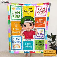 Personalized Inspiring Gift For Grandson I Am Kind Crayon Blanket 31111 thumb 1