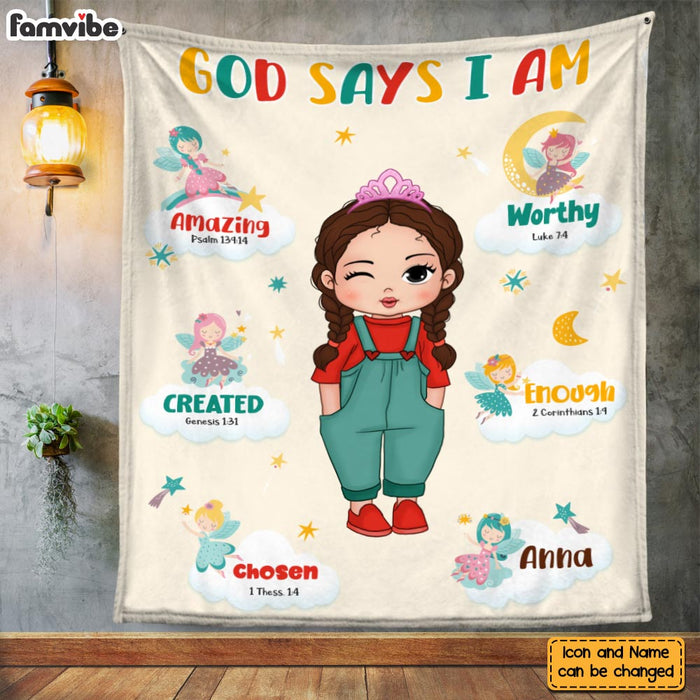 Personalized Gift For Granddaughter God Says I Am Little Fairy Blanket 30797 1