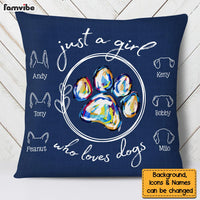 Personalized Gift For Dog Lover Just A Girl Who Loves Dogs Pillow 31512 thumb 1
