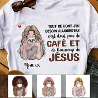 Personalized Coffee Jesus Girl French Café Jésus BWA T Shirt AP148 95O58 thumb 1