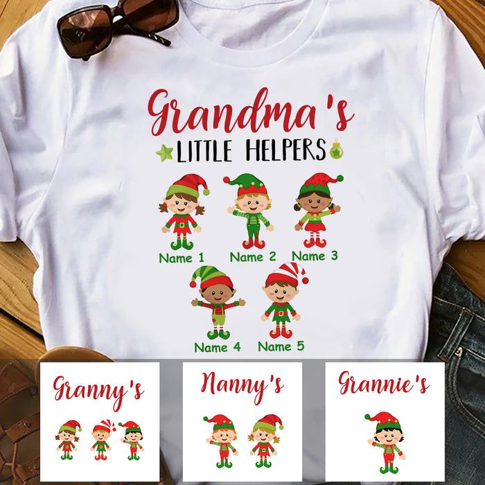 Personalized Grandma Little Helpers Christmas T Shirt OB61 85O34 1