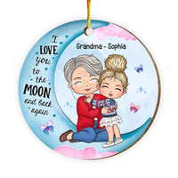Personalized Gift For Granddaughter Love You To The Moon And Back Circle Ornament 30096 thumb 1
