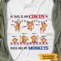 Personalized Patriotic Circus Monkeys Mom Dad T Shirt MY52 65O47 thumb 1