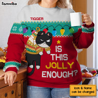 Personalized Christmas Gift Is This Jolly Enough Hanging Cats Ugly Sweater 29918 thumb 1