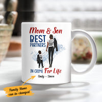 Personalized BWA Mom And Son Best Partner In Crime Black Mug AG102 73O58 thumb 1