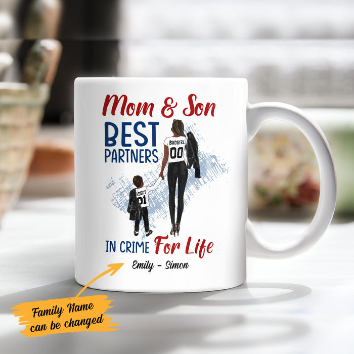 Personalized BWA Mom And Son Best Partner In Crime Black Mug AG102 73O58 1