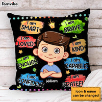 Personalized Gift For Grandson Watercolor Affirmation Pillow 31016 thumb 1