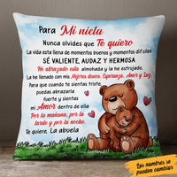 Personalized Grandma Bear Mamá Abuela Spanish Pillow AP281 30O57 (Insert Included) thumb 1