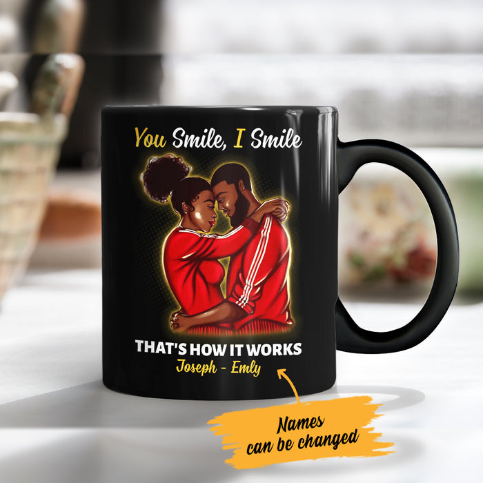 Personalized You Smile I Smile BWA Couple Mug AG112 29O47 1