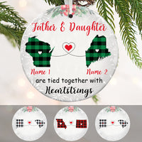 Personalized Father And Daughter Long Distance  Ornament OB82 30O36 thumb 1