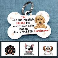 Personalized Hund Ich Bin Niedlich German Dog I Am Cute Bone Pet Tag AP123 67O57 thumb 1