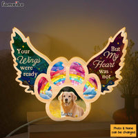 Personalized Dog Memorial Photo Your Wings Were Ready Custom Shape Photo Light Box 31705 thumb 1