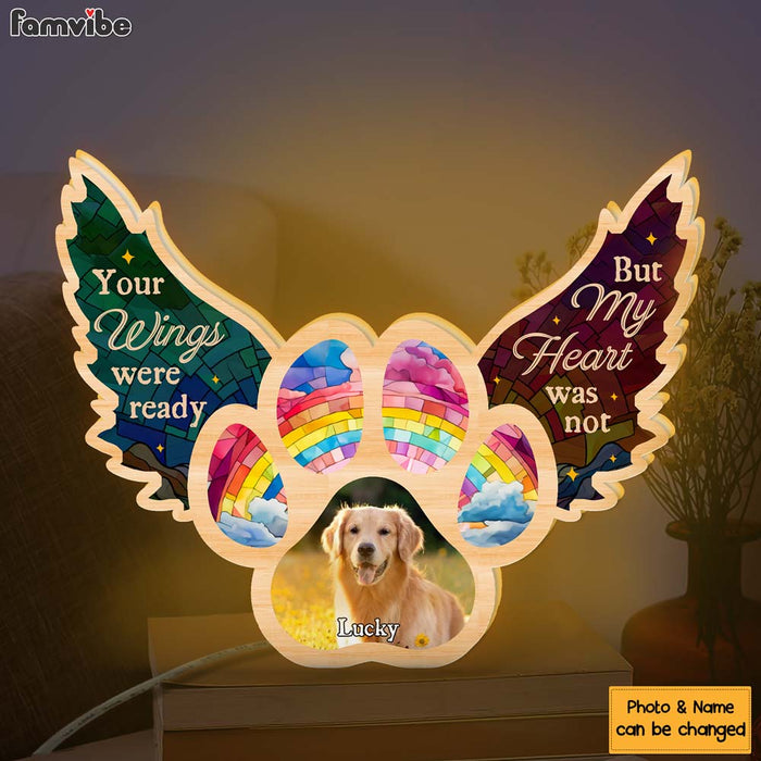 Personalized Dog Memorial Photo Your Wings Were Ready Custom Shape Photo Light Box 31705 1