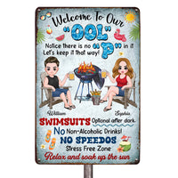 Personalized Gift For Couples Husband Wife Pool Sign Metal Sign 26136 thumb 1