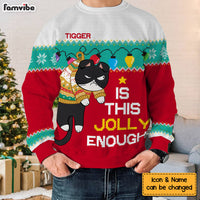 Personalized Christmas Gift Is This Jolly Enough Hanging Cats Ugly Sweater 29918 thumb 1