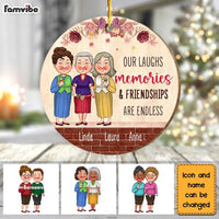 Personalized Christmas Gift For Friends Friendships Are Endless Circle Ornament 30457 thumb 1