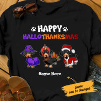 Personalized Halloween Thanksgiving Christmas Dachshund T Shirt OB53 85O58 thumb 1