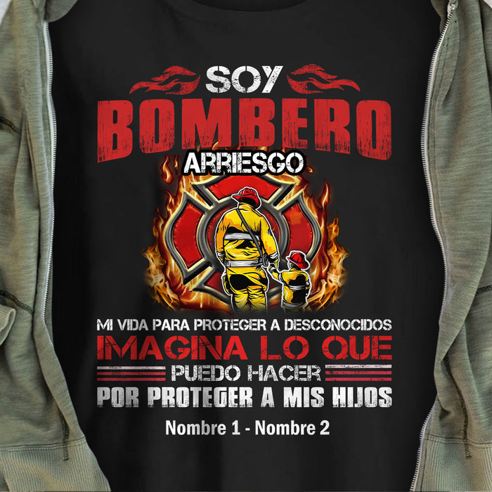 Personalized Firefighter Dad Grandpa Papá Abuelo Spanish T Shirt MY42 30O34 1